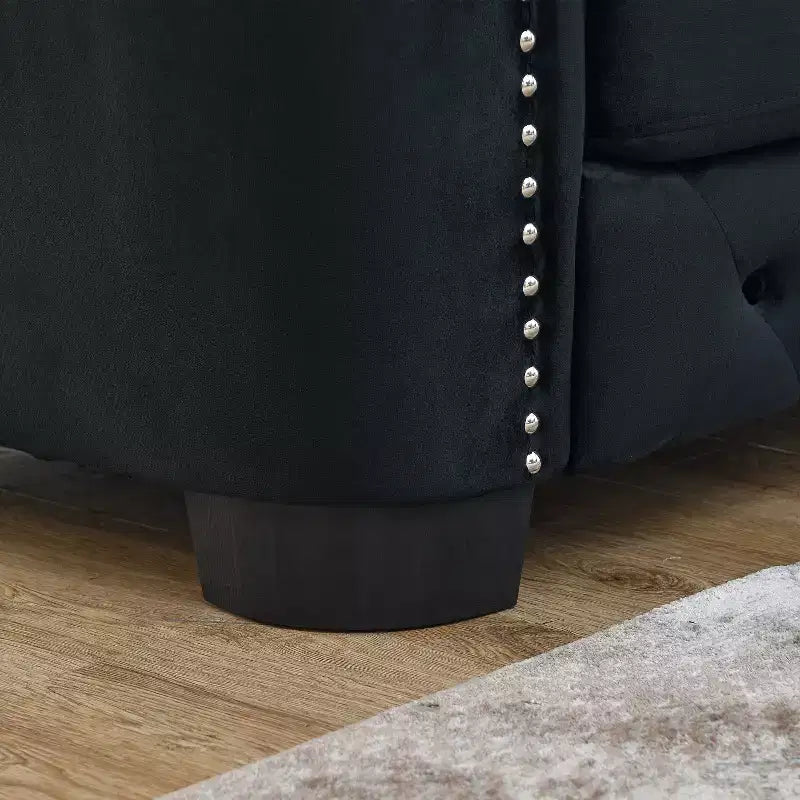 Chesterfield Sofa Loveseat Velvet Upholstered 2/3-Seater Sofa with 2 Cushions, Tufted Backrest & Nailhead Arms - ModernLuxe