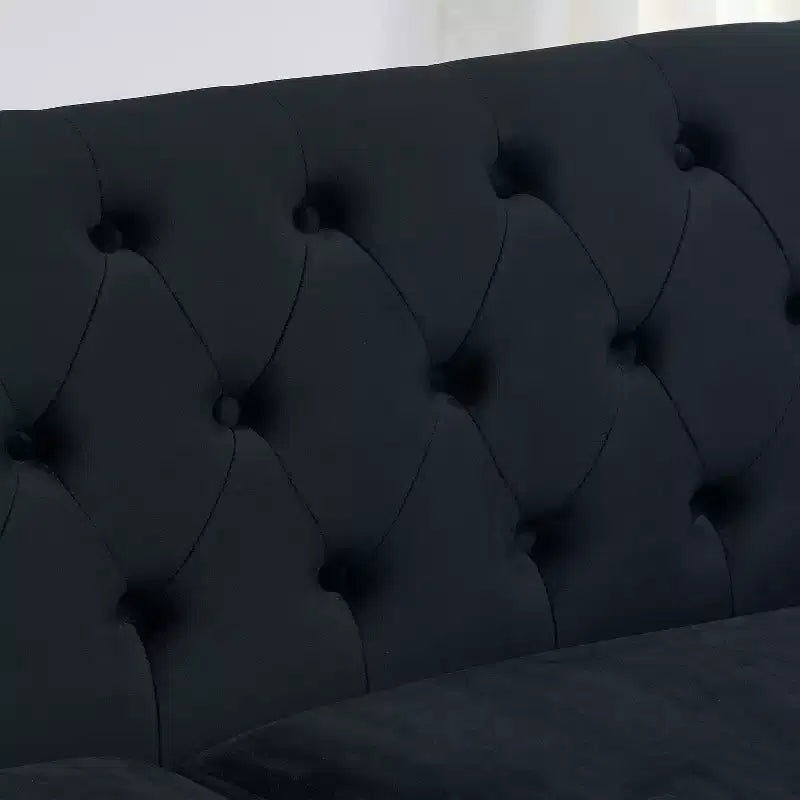 Chesterfield Sofa Loveseat Velvet Upholstered 2/3-Seater Sofa with 2 Cushions, Tufted Backrest & Nailhead Arms - ModernLuxe