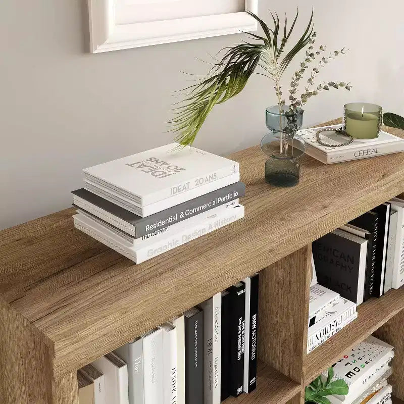 Acekool Bookcase 53 Tall 6-Cube Open Storage Shelf, Anti-Tip Secure, Modern Organizer for Living Room, Bedroom, Home Office