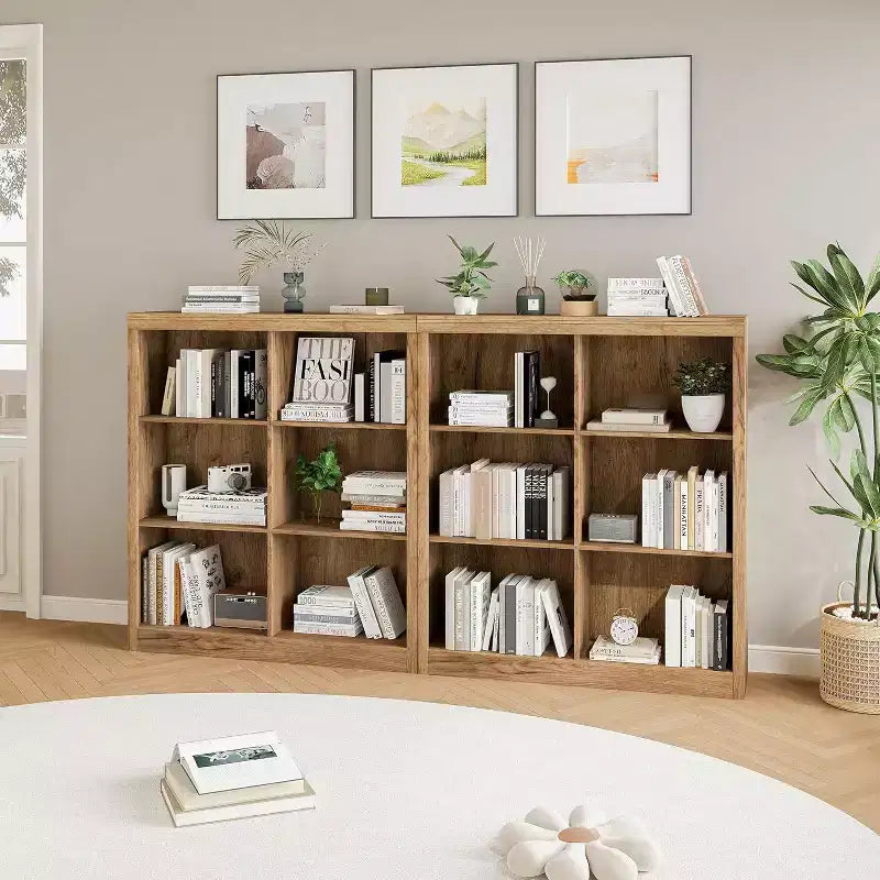 Acekool Bookcase 53 Tall 6-Cube Open Storage Shelf, Anti-Tip Secure, Modern Organizer for Living Room, Bedroom, Home Office