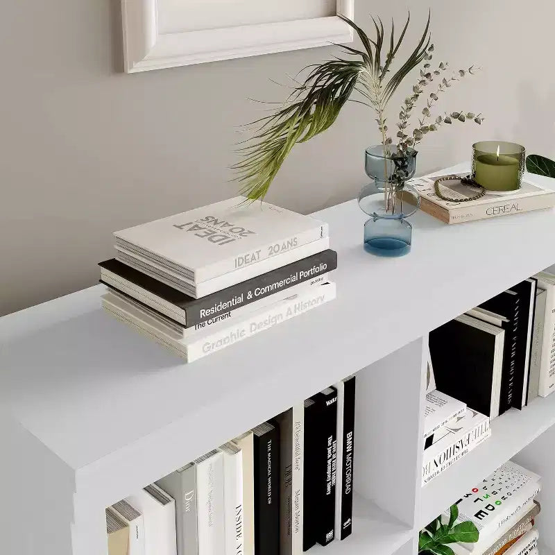 Acekool Bookcase 53 Tall 6-Cube Open Storage Shelf, Anti-Tip Secure, Modern Organizer for Living Room, Bedroom, Home Office