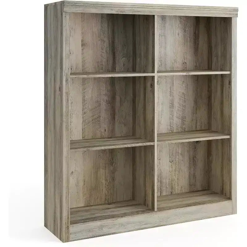 Acekool Bookcase 53 Tall 6-Cube Open Storage Shelf, Anti-Tip Secure, Modern Organizer for Living Room, Bedroom, Home Office