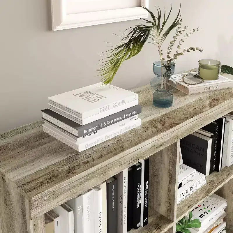 Acekool Bookcase 53 Tall 6-Cube Open Storage Shelf, Anti-Tip Secure, Modern Organizer for Living Room, Bedroom, Home Office