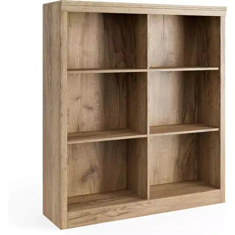 Acekool Bookcase 53 Tall 6-Cube Open Storage Shelf, Anti-Tip Secure, Modern Organizer for Living Room, Bedroom, Home Office
