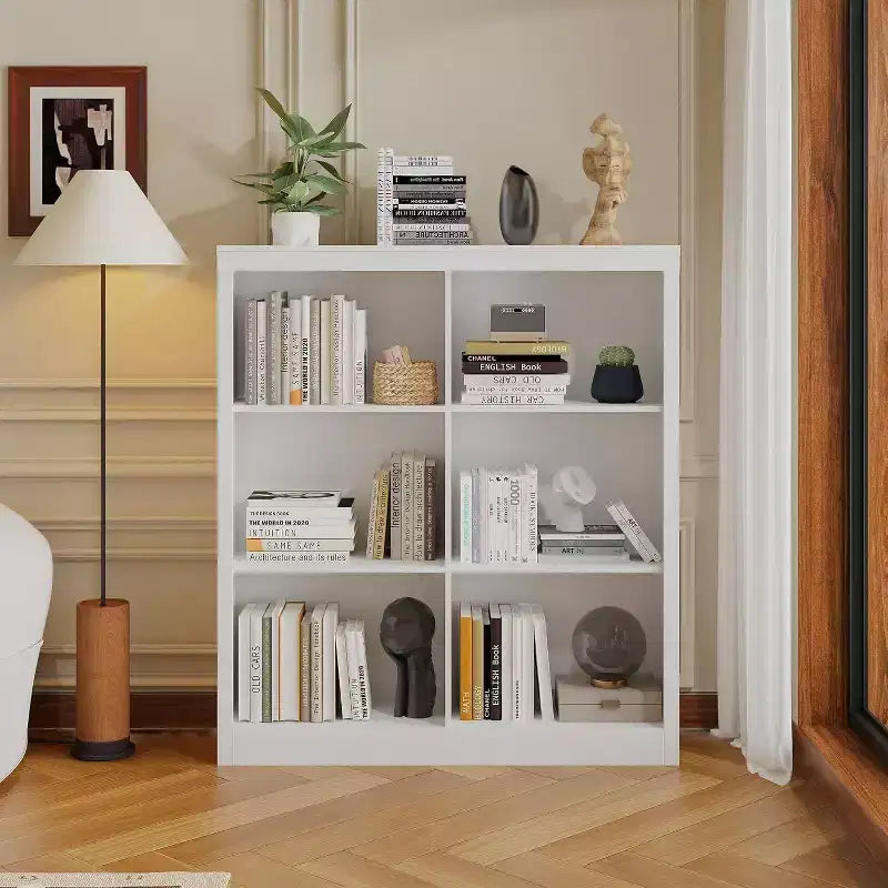 Acekool Bookcase 53 Tall 6-Cube Open Storage Shelf, Anti-Tip Secure, Modern Organizer for Living Room, Bedroom, Home Office