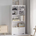 Tall Bookshelf,5-Tier Book Shelf Storage Organizer, 63 Inch Wood Bookcase With 2 Cabinets, Shelves,Display Shelf for Bedroom, Living Room, Office