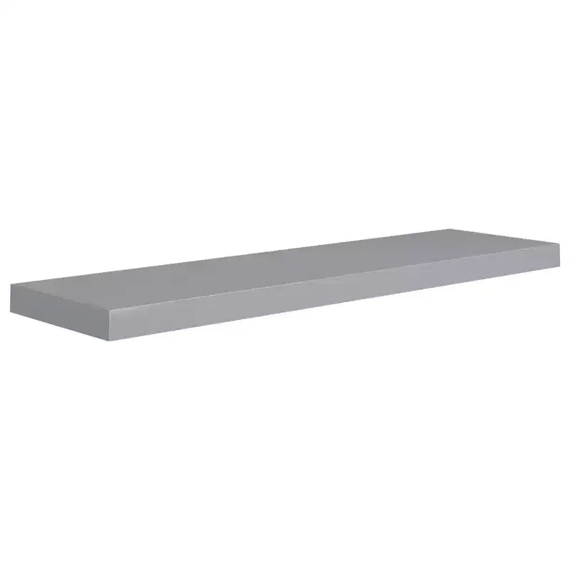 Wall Shelf Gray Honeycomb MDF and metal 35.4 in x 9.3 in x 1.5 in