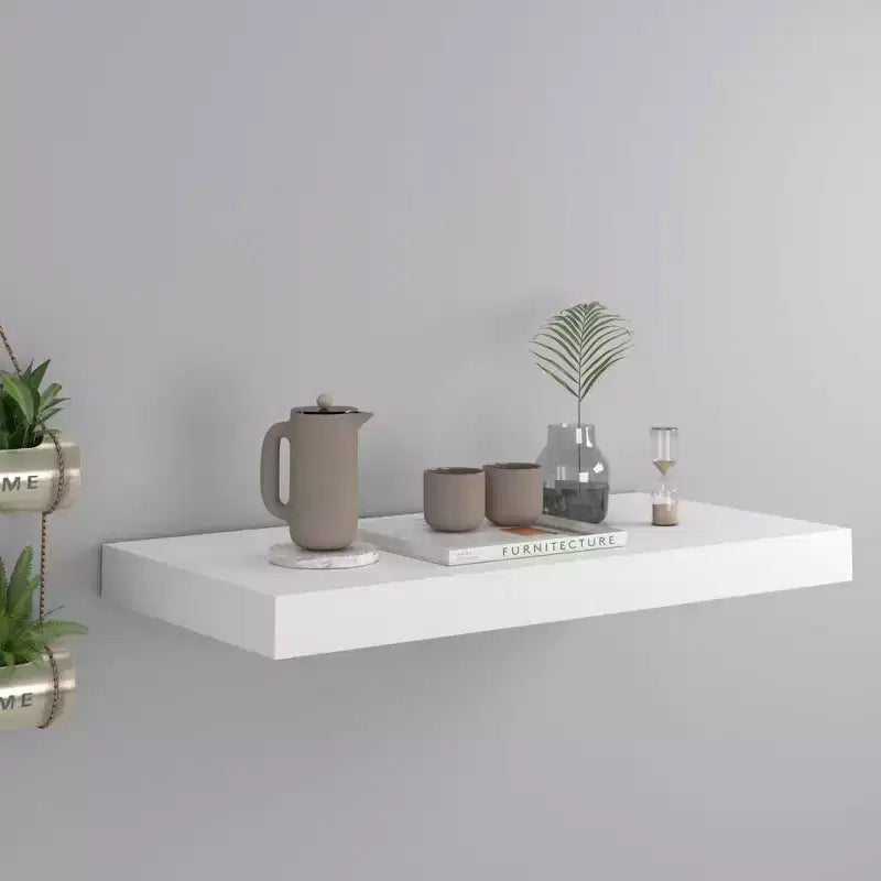 Wall Shelf White Honeycomb MDF, Metal 19.7 x 9.1 x 1.5 in