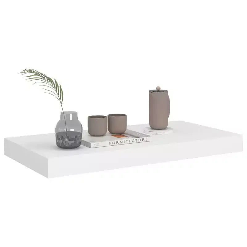 Wall Shelf White Honeycomb MDF, Metal 19.7 x 9.1 x 1.5 in