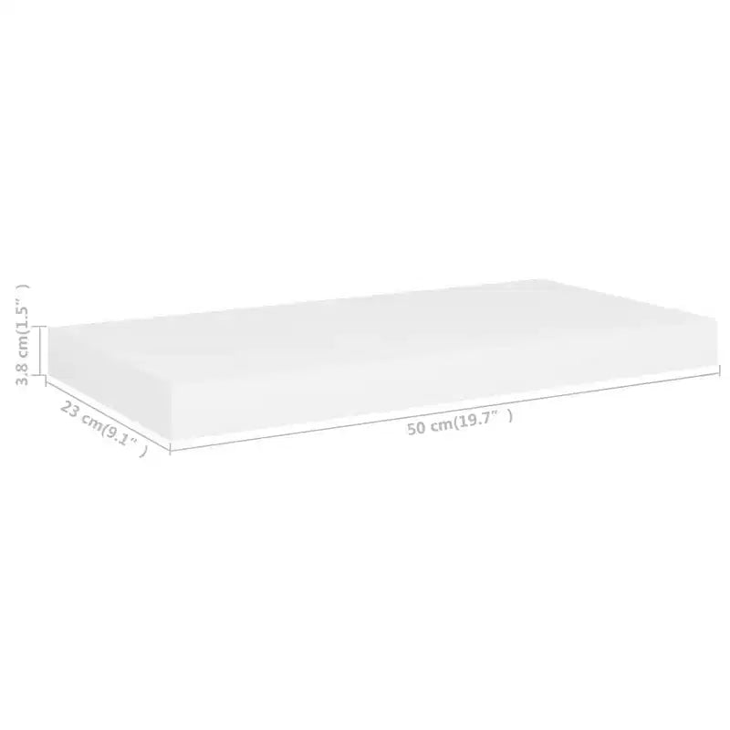 Wall Shelf White Honeycomb MDF, Metal 19.7 x 9.1 x 1.5 in
