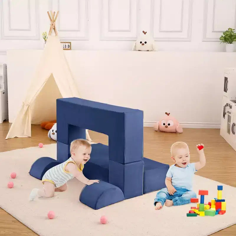 Kids Play Couch, Toddler Foam Sofa with Removable Cover, Convertible Kids Modular Couch for Playroom and Bedroom