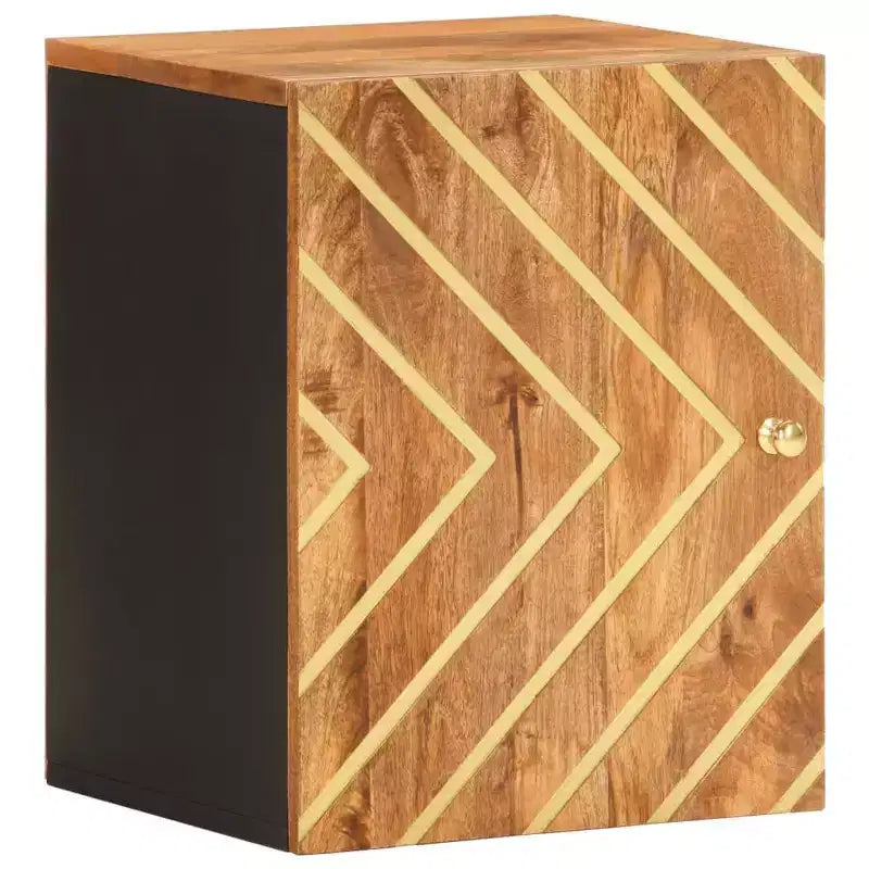 vidaXL Bathroom Wall Cabinet Brown and Black Solid mango wood and MDF
