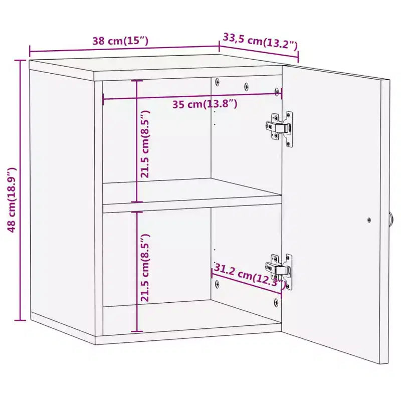 vidaXL Bathroom Wall Cabinet Brown and Black Solid mango wood and MDF