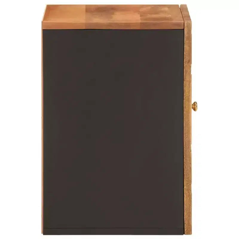 vidaXL Bathroom Wall Cabinet Brown and Black Solid mango wood and MDF