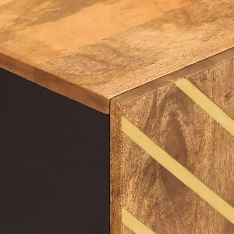vidaXL Bathroom Wall Cabinet Brown and Black Solid mango wood and MDF