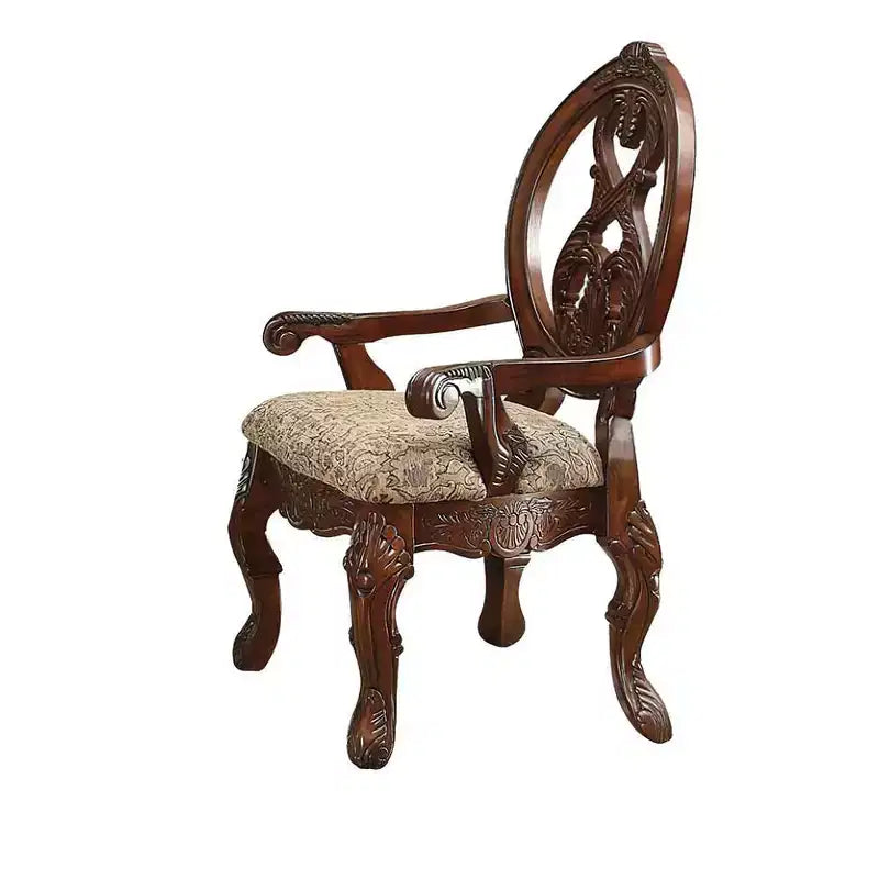 2pc 28" Picardy PU Chairs Honey Oak - Acme Furniture