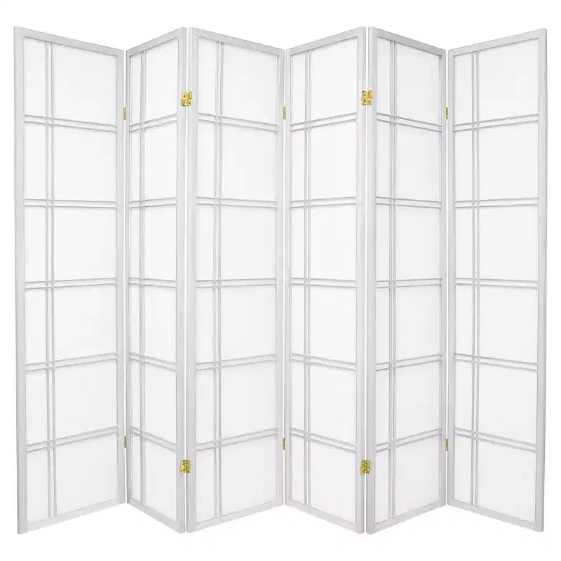 6 ft. Tall Double Cross Shoji Screen - White (6 Panels)