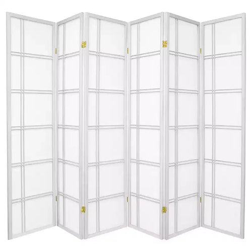 6 ft. Tall Double Cross Shoji Screen - White (6 Panels)