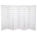 5 ft. Tall Window Pane Shoji Screen - White (6 Panels)