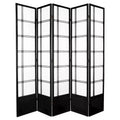 7 ft. Tall Double Cross Shoji Screen - Black (5 Panels)