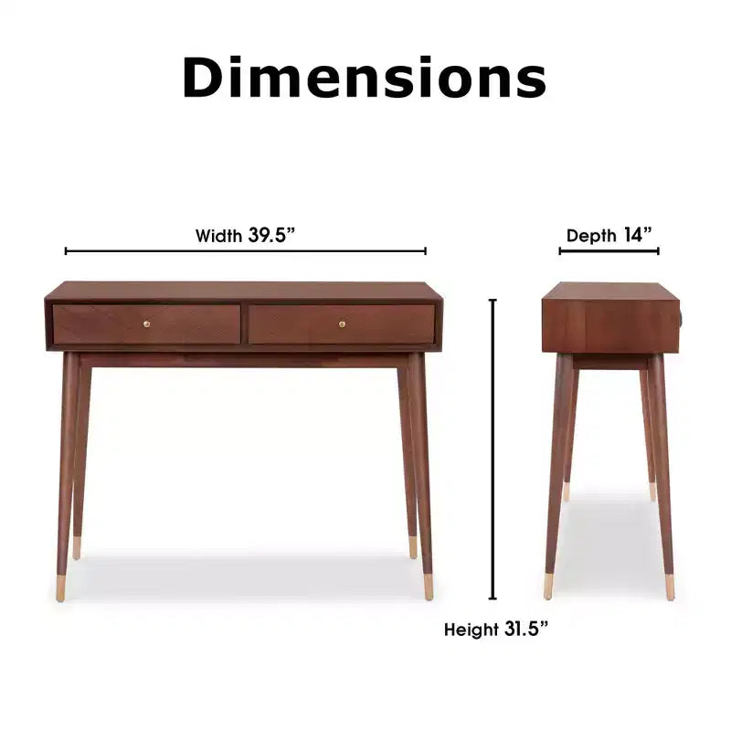 Sutton Mid-Century Modern Console Table Walnut Brown - Adore Decor