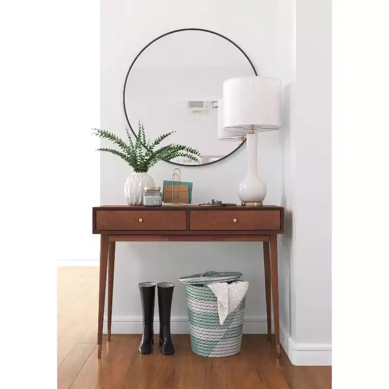 Sutton Mid-Century Modern Console Table Walnut Brown - Adore Decor