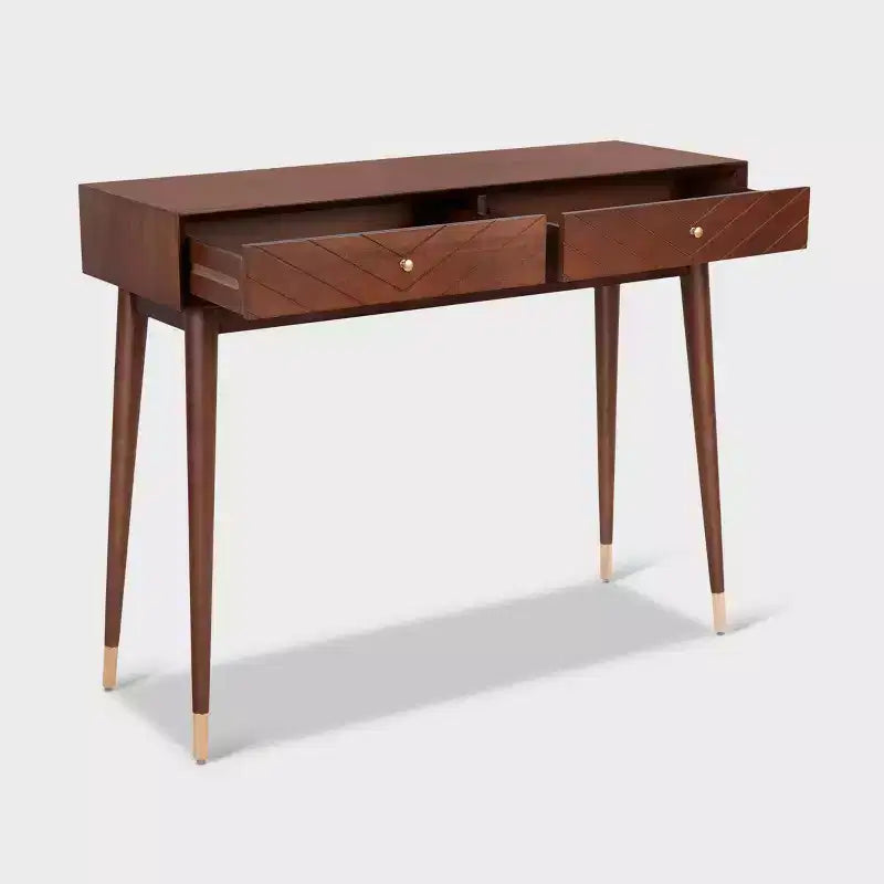Sutton Mid-Century Modern Console Table Walnut Brown - Adore Decor