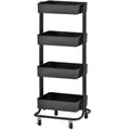 ECR4Kids 4-Tier Metal Rolling Utility Storage Cart, Multipurpose Organization