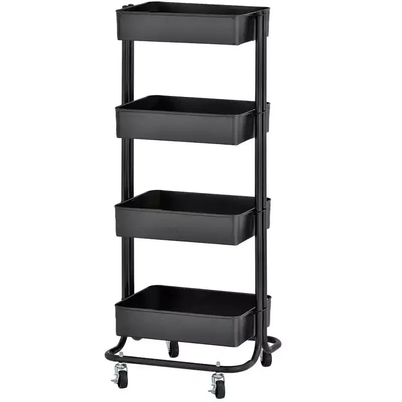 ECR4Kids 4-Tier Metal Rolling Utility Storage Cart, Multipurpose Organization