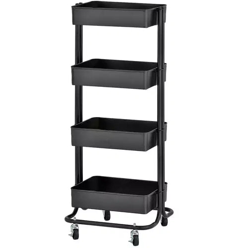 ECR4Kids 4-Tier Metal Rolling Utility Storage Cart, Multipurpose Organization