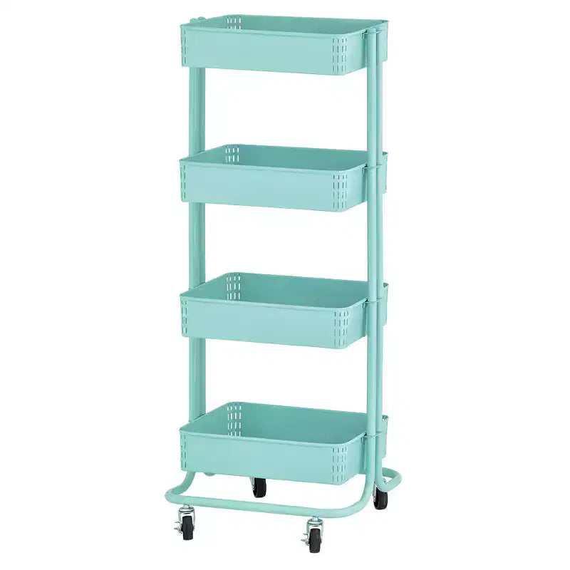 ECR4Kids 4-Tier Metal Rolling Utility Storage Cart, Multipurpose Organization