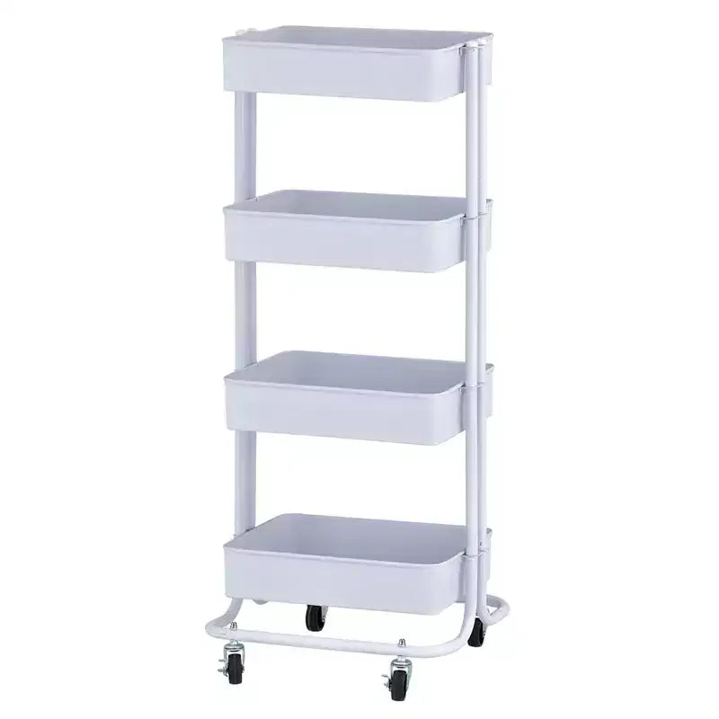 ECR4Kids 4-Tier Metal Rolling Utility Storage Cart, Multipurpose Organization